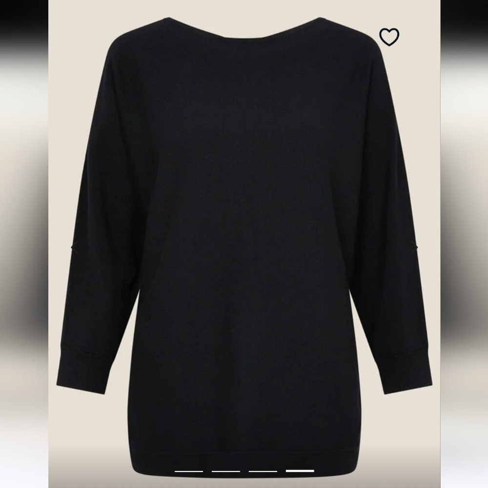 Monsoon  Zeena Zip-Back Hem Jumper  Black Size L - Picture 4 of 10
